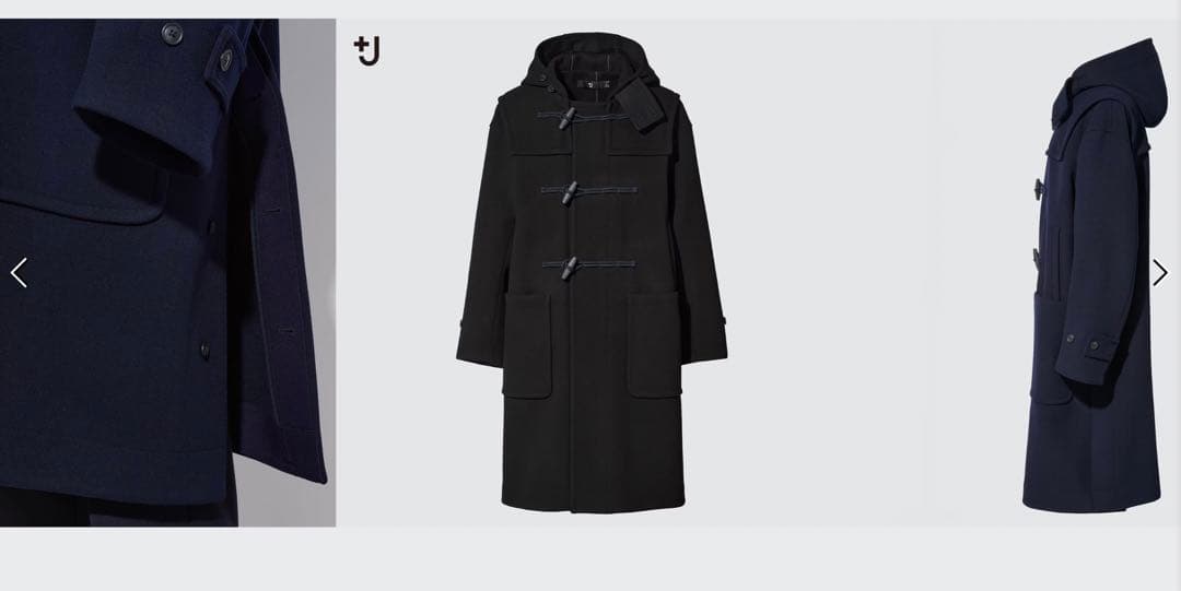 V*o様 新品　ユニクロ　+J ウールオーバーサイズダッフルコート ブラックXX