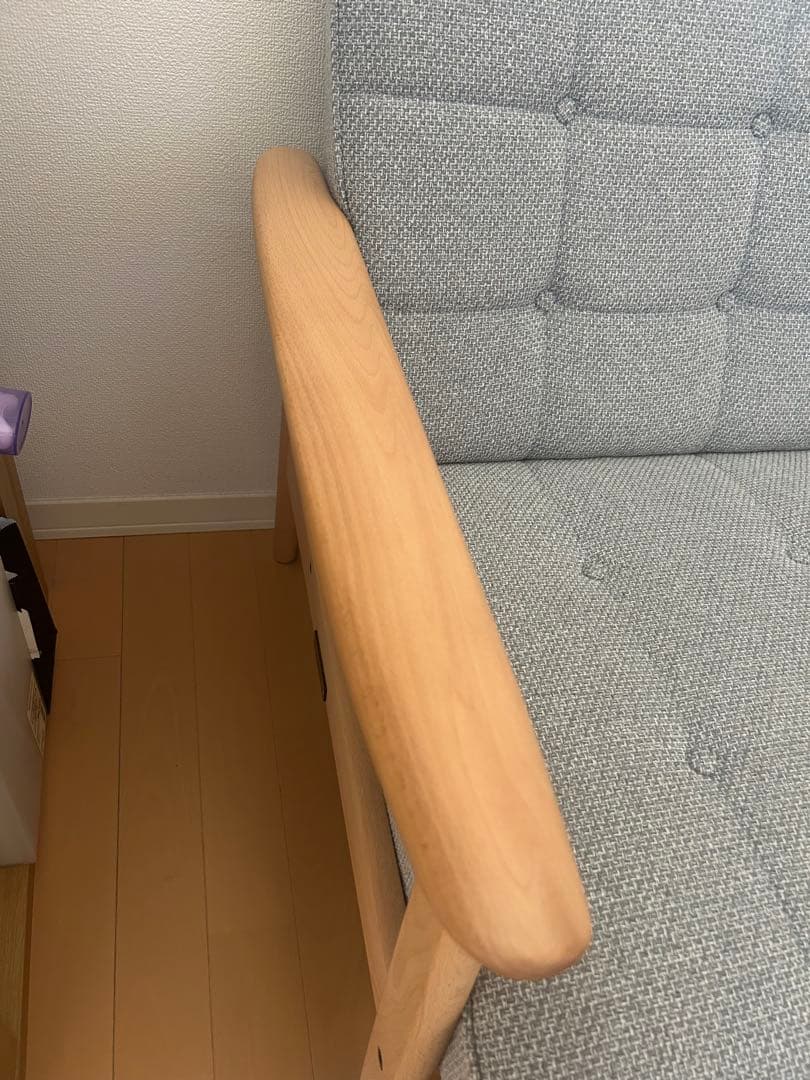 カリモク60 Ｋチェア2シーター　ミストグレー