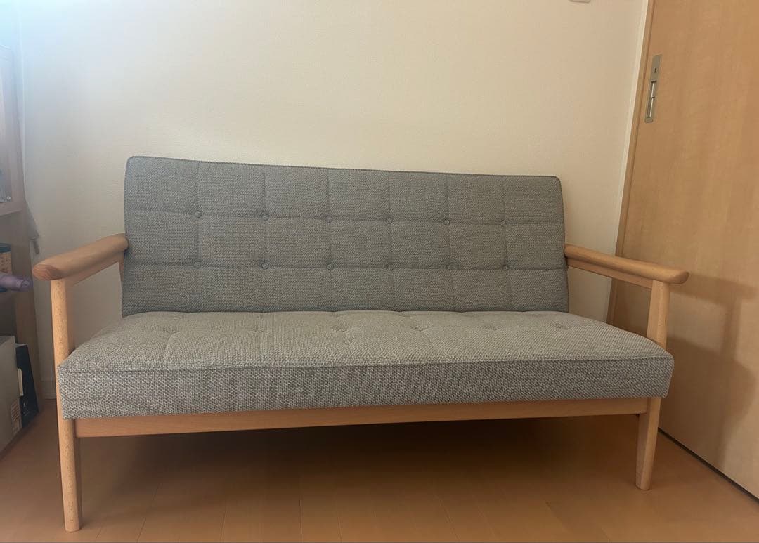 カリモク60 Ｋチェア2シーター　ミストグレー