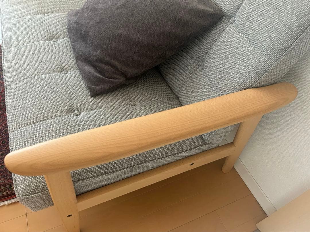 カリモク60 Ｋチェア2シーター　ミストグレー