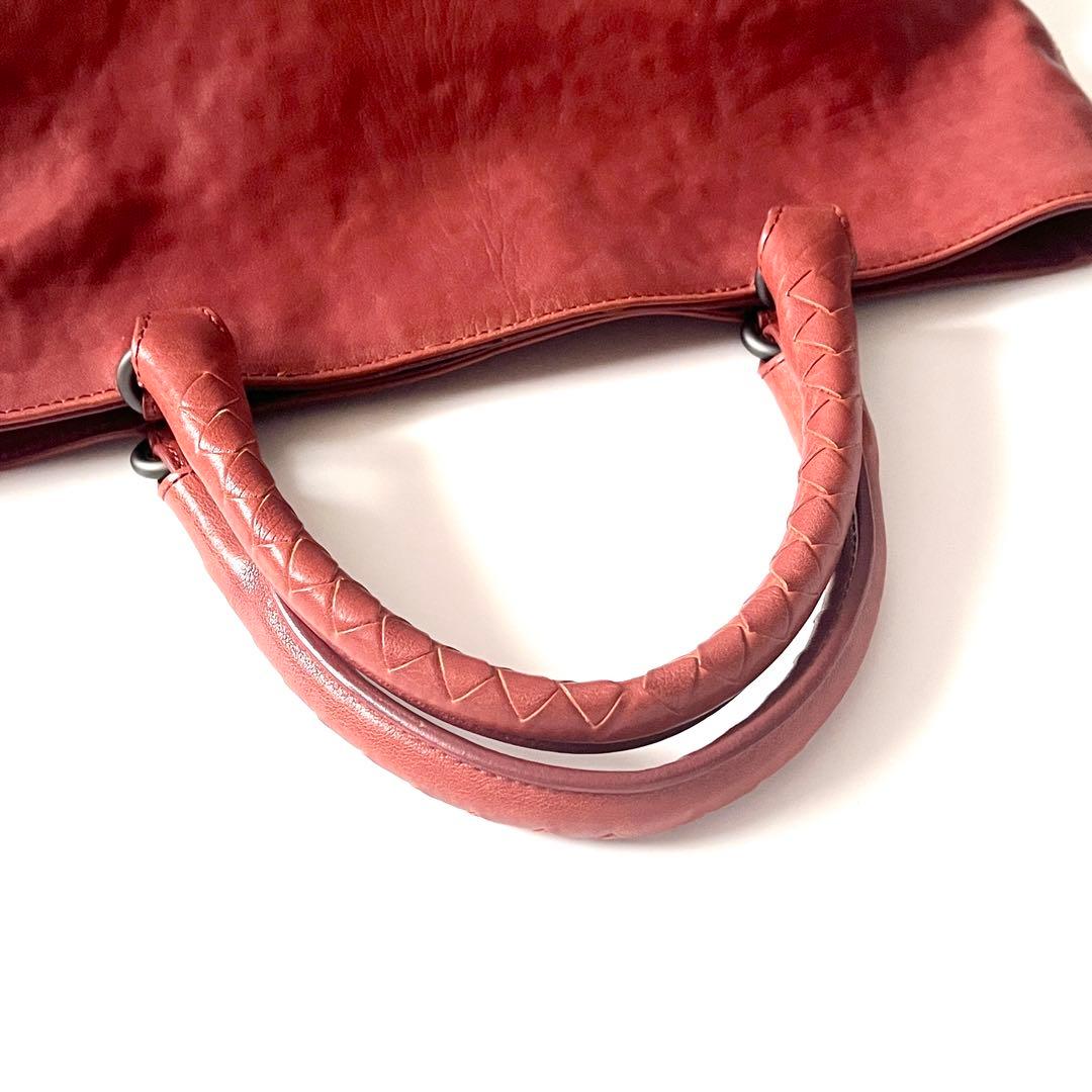 ⭐️SALE⭐ボッテガヴェネタ　トートバッグ　ブラウン　レンガ色　レザー