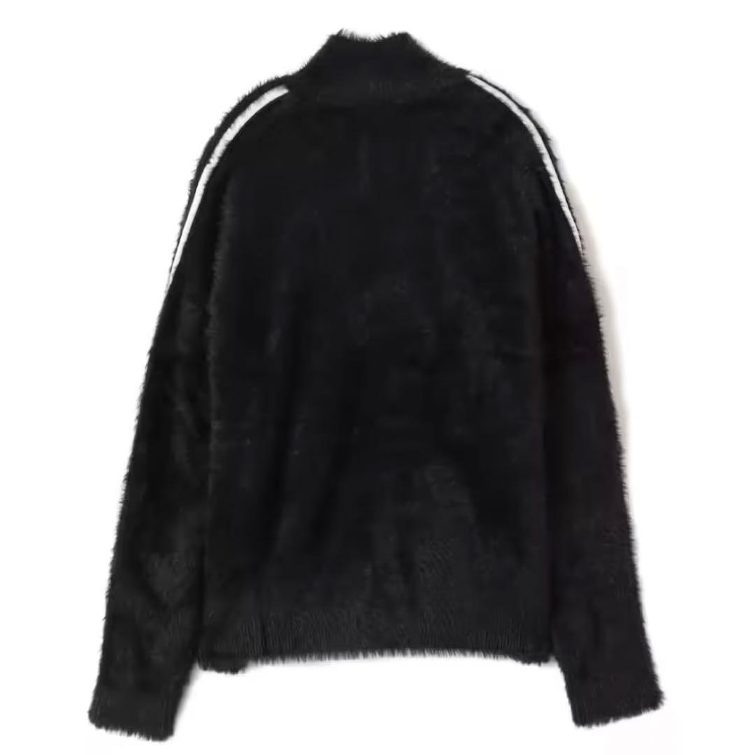 新品M⭐️adidas フェイクモヘヤ クラシック トラックトップ 黒 ぴょな