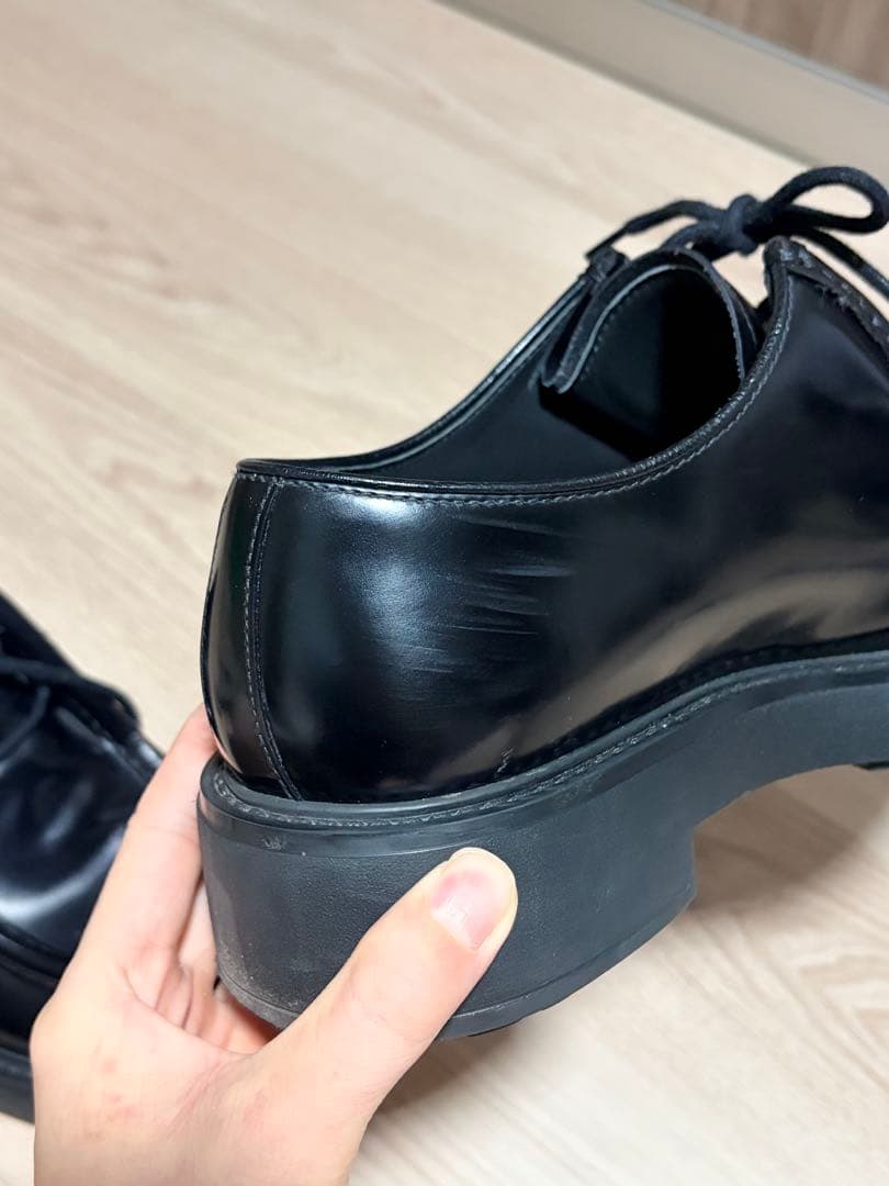 美品PRADA プラダ ダイアパソン ブラッシュドレザーシューズ 付属品