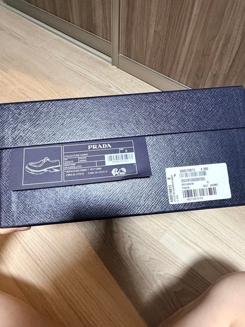 美品PRADA プラダ ダイアパソン ブラッシュドレザーシューズ 付属品