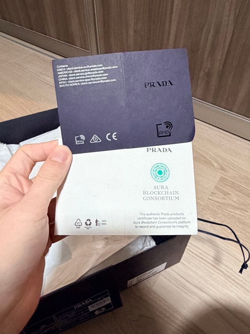 美品PRADA プラダ ダイアパソン ブラッシュドレザーシューズ 付属品