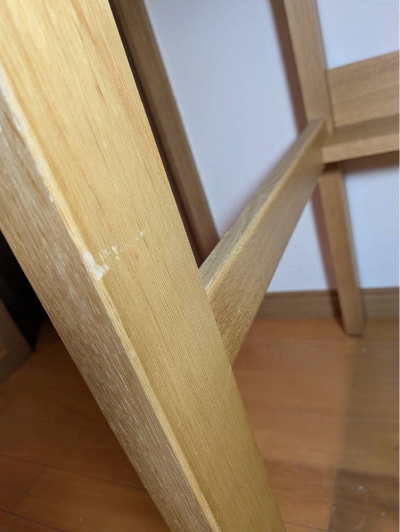 ■送料込■無印 オーク無垢材デスク 引出足元棚付 学習机 事務テーブルMUJI