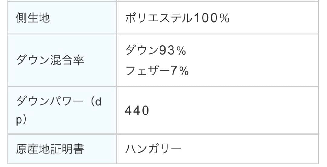 ホワイトマザーグースダウン93% 掛け布団 モリリン