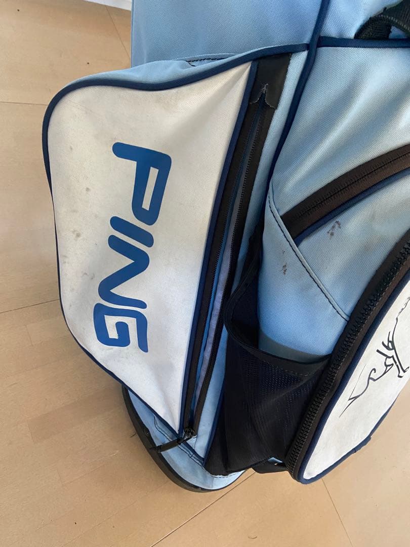 PING キャディバッグ スタンド付き ライトブルー