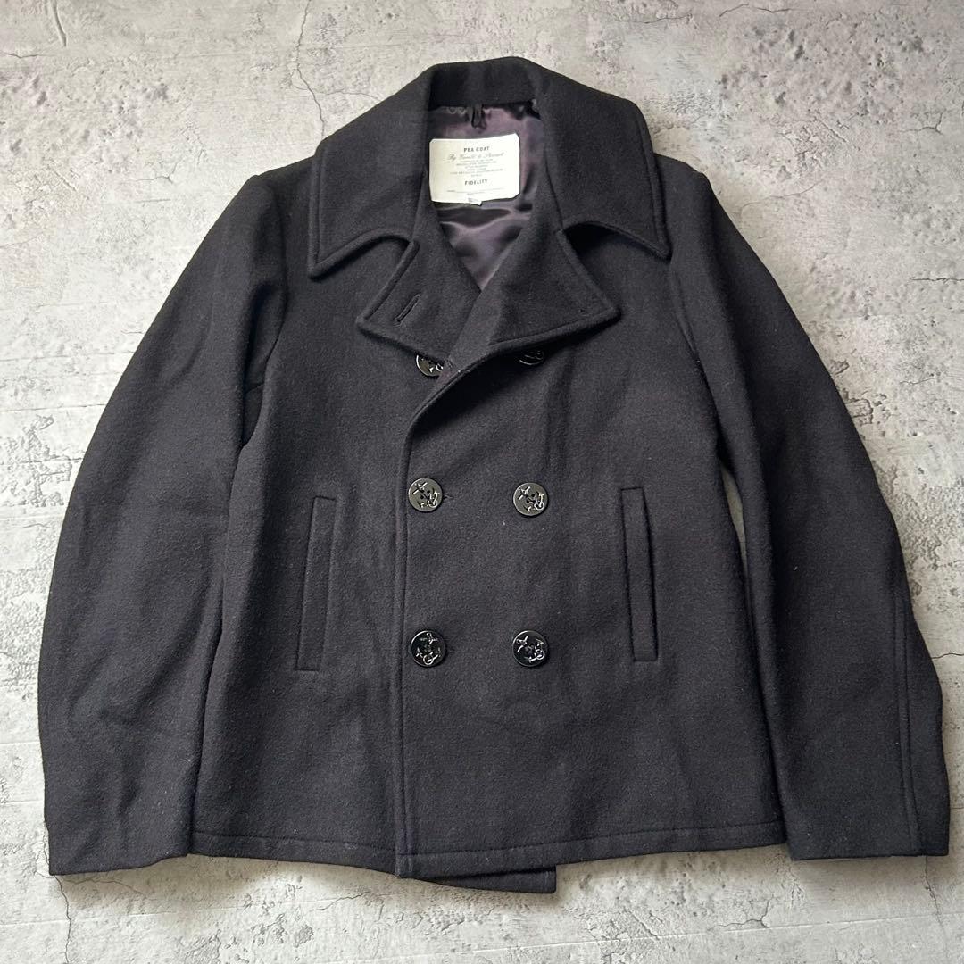 未使用級 USA製 FIDELITY ピーコート L ブラック フェデリティー