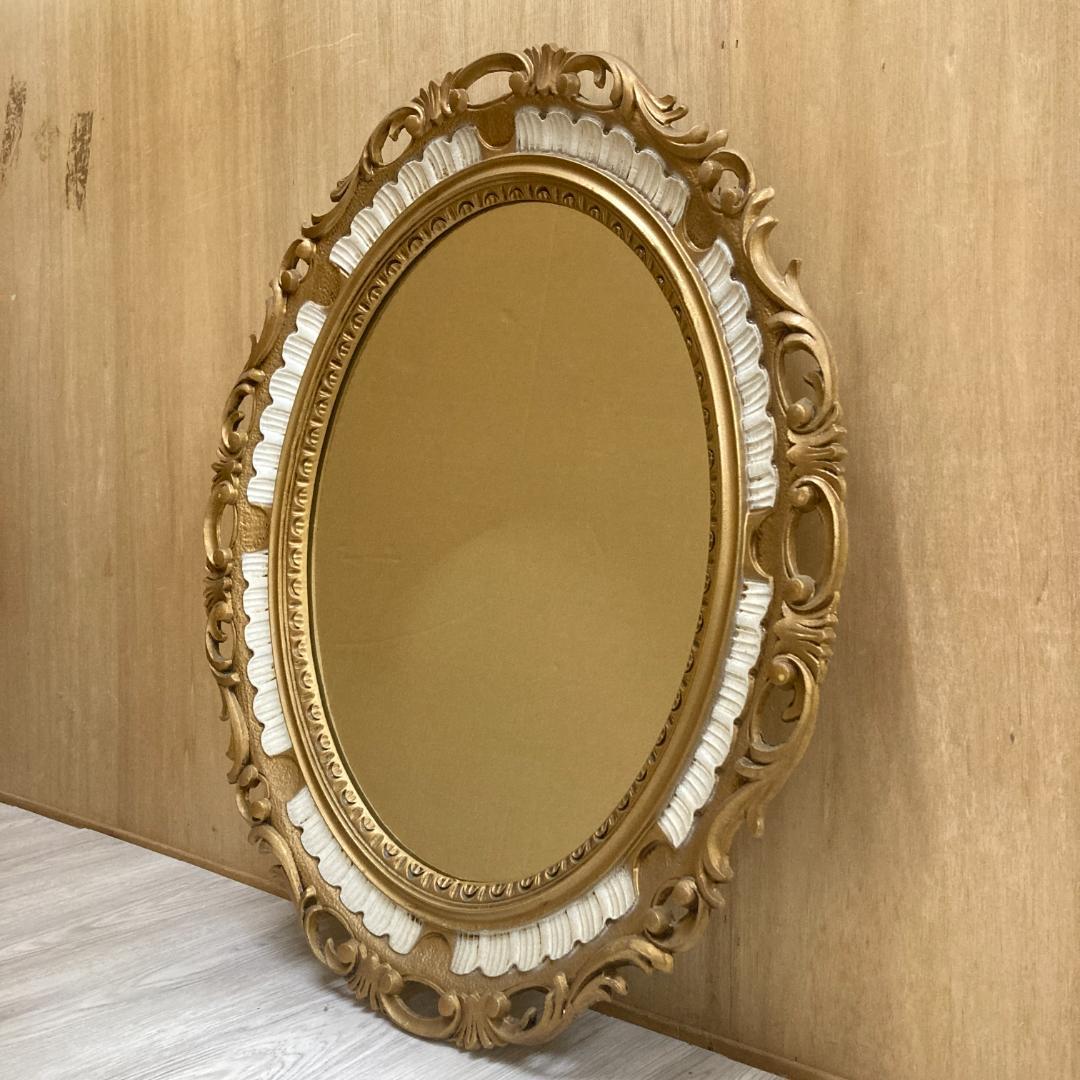 イタリア　アンティーク調　エレガント　彫刻　ウォールミラー　壁掛け　鏡