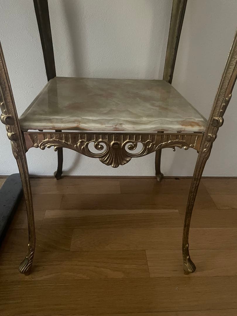 アンティーク　クラシック　家具　大理石×ゴールドフレーム　飾り棚