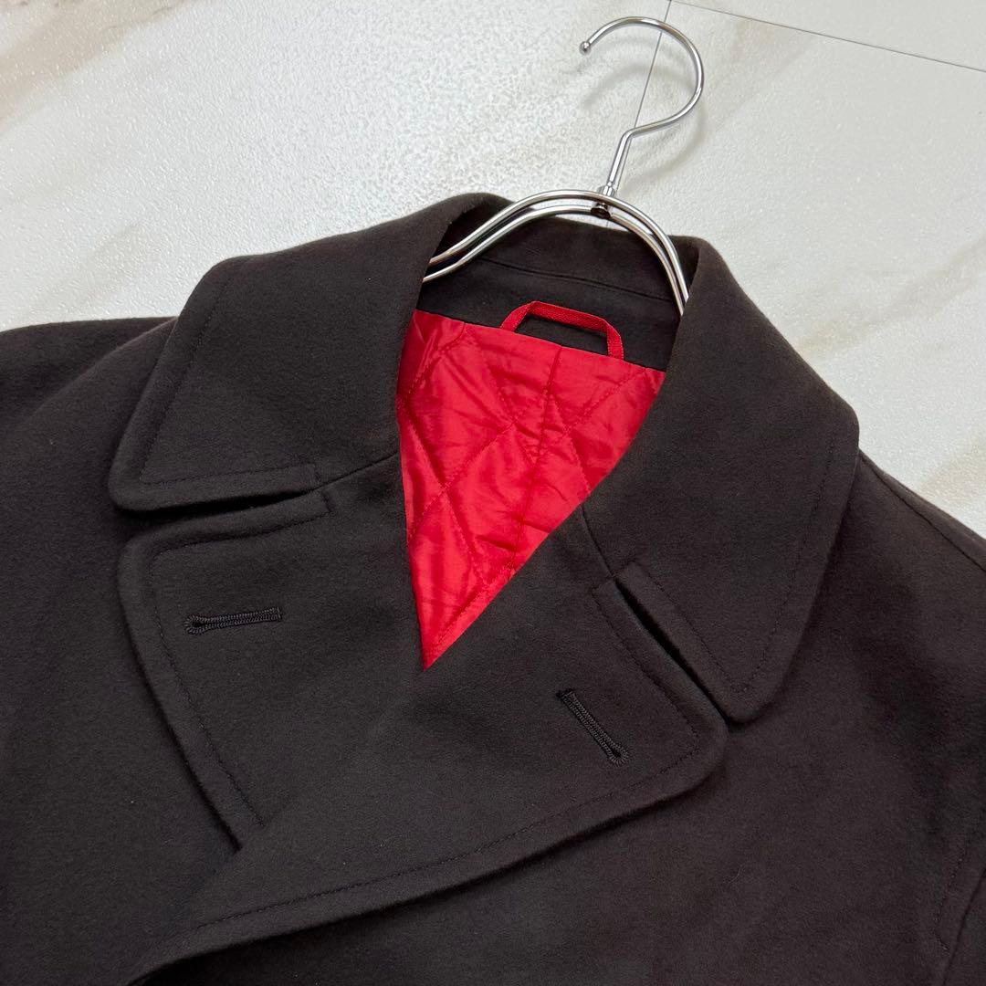 希少 カシミヤ混！ジェイプレス ダブル Pコート イタリア製生地 ネイビー XL