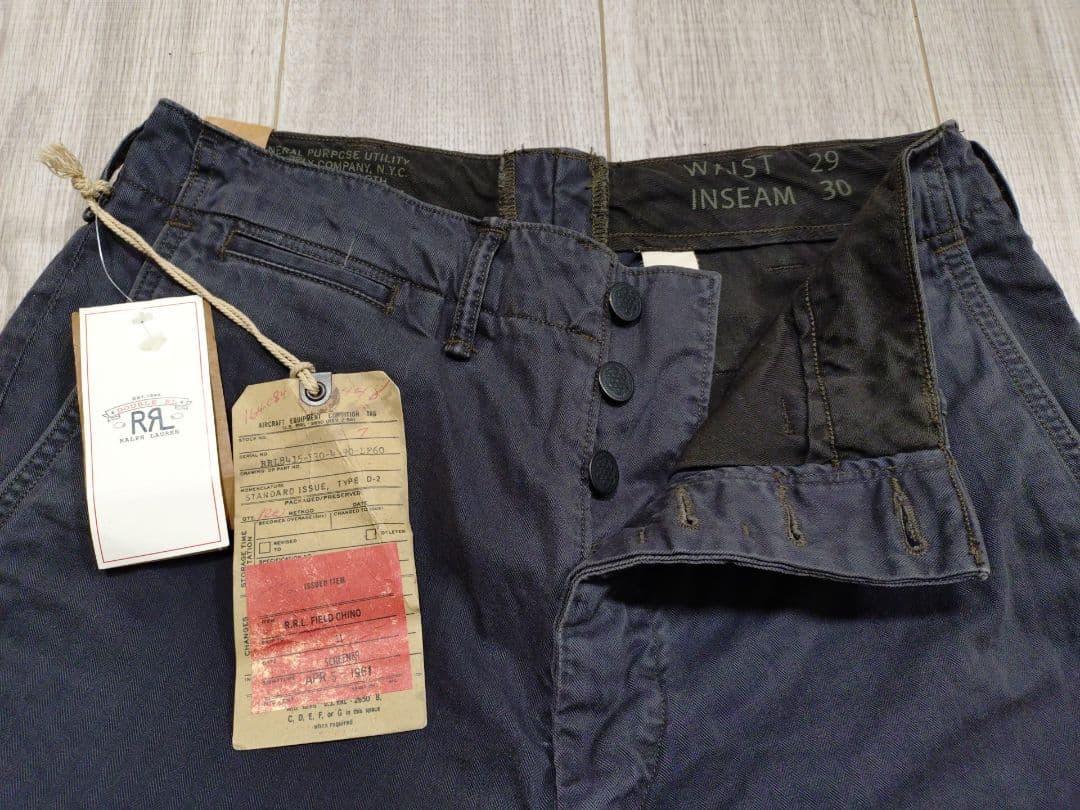 ☆未使用品☆RRL(ダブルアールエル)13スター ヘリンボーンチノパン 黒