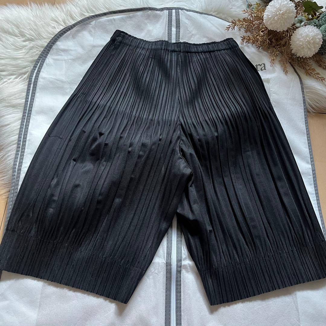 極美品♡プリーツプリーズ　ハーフパンツ　変形　　　切替え　黒　サイズ3 L 希少