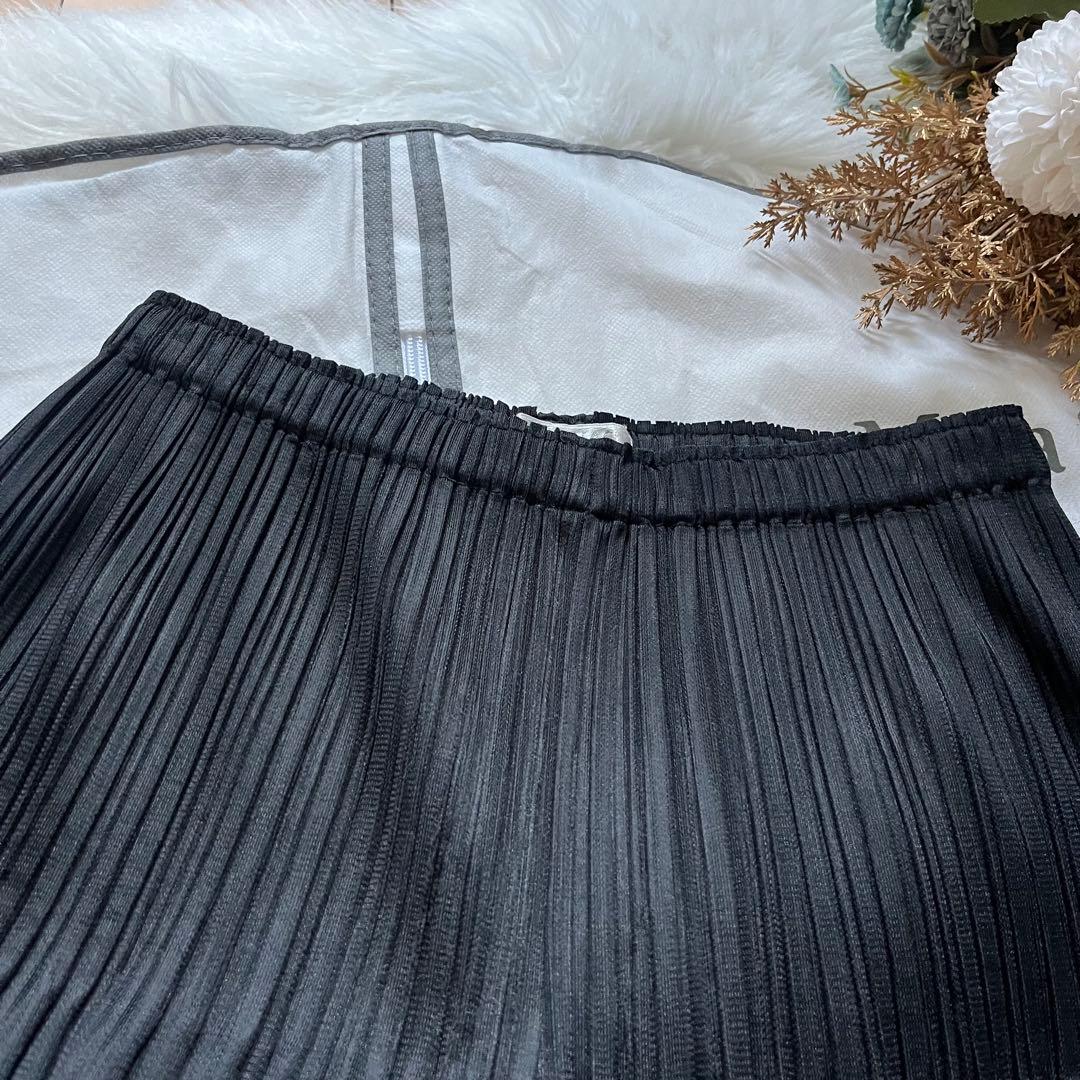 極美品♡プリーツプリーズ　ハーフパンツ　変形　　　切替え　黒　サイズ3 L 希少