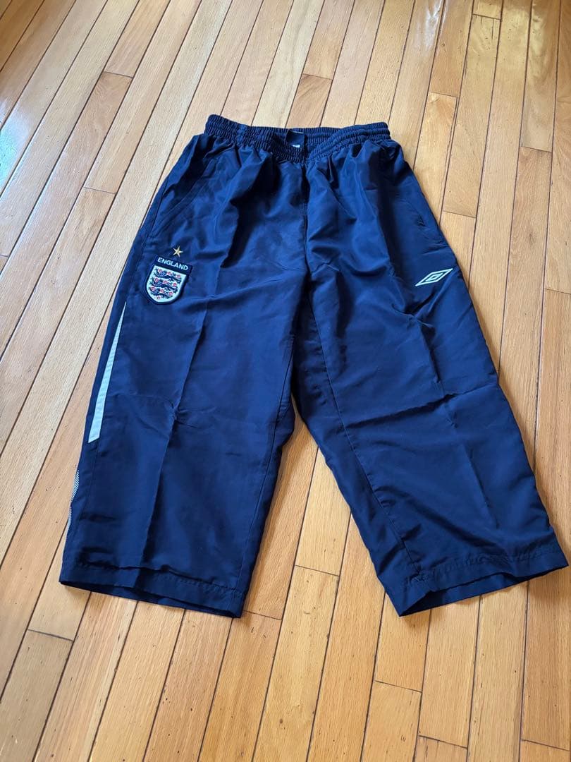 【美品】ENGLANDピステ・ウィンドブレーカー&3/4パンツ ネイビー/レッド