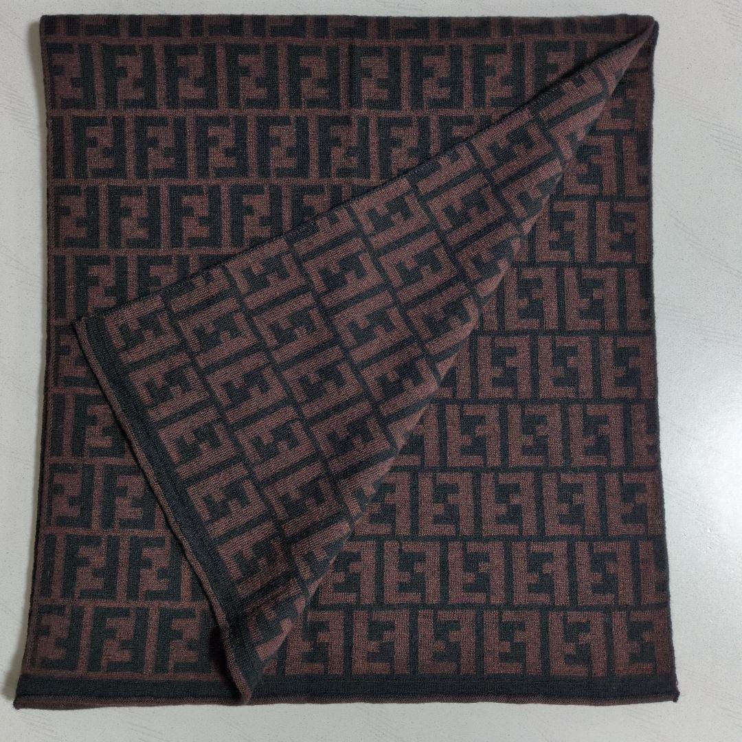 FENDI ズッカ柄 マフラー ストール 総柄 ウール100%