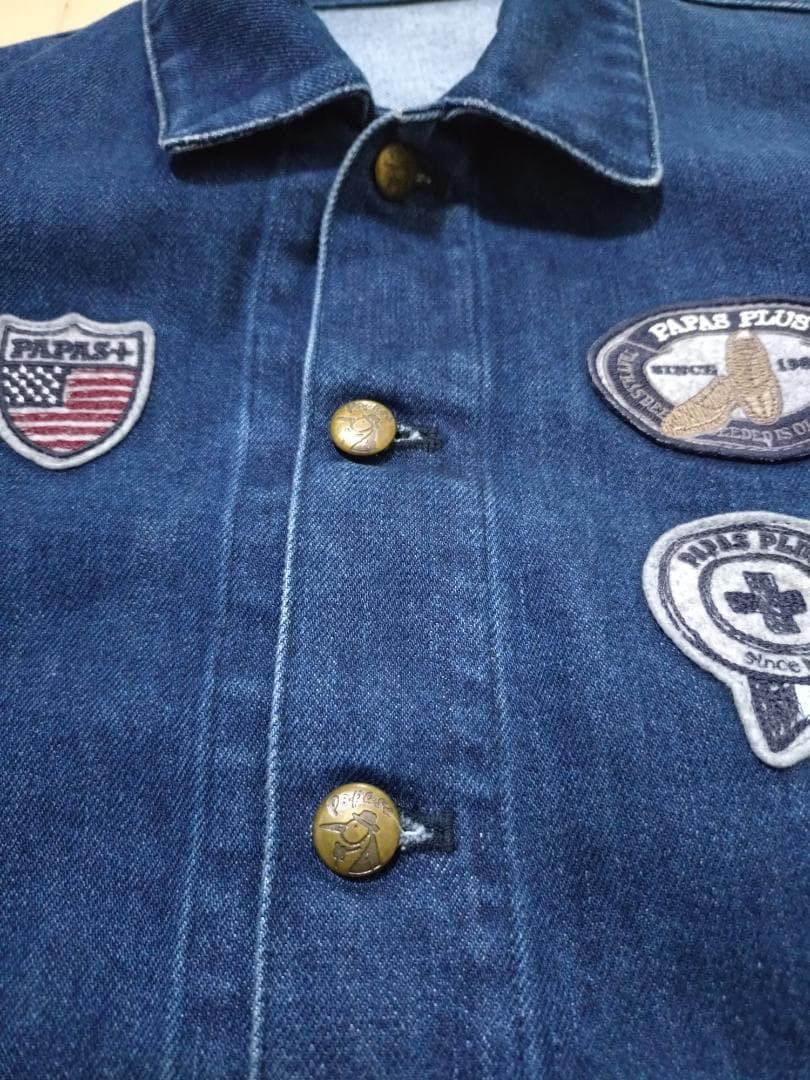 超レア 可愛い 美品 パパスプラス 襟付きMA1型 Gジャン Papas+ M
