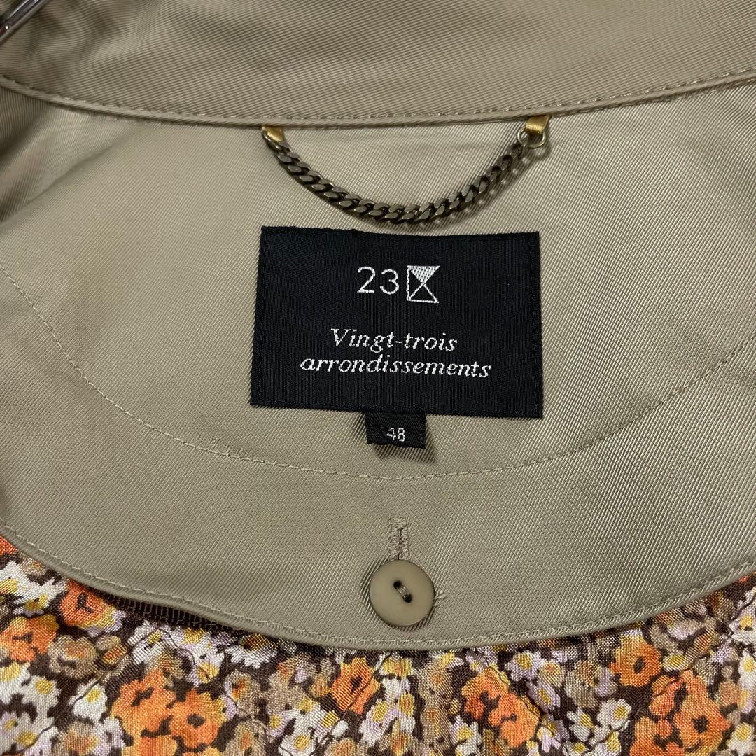 ☆大きいサイズ・5L☆23区 フラワー柄ライナー付きトレンチコート　美品　48