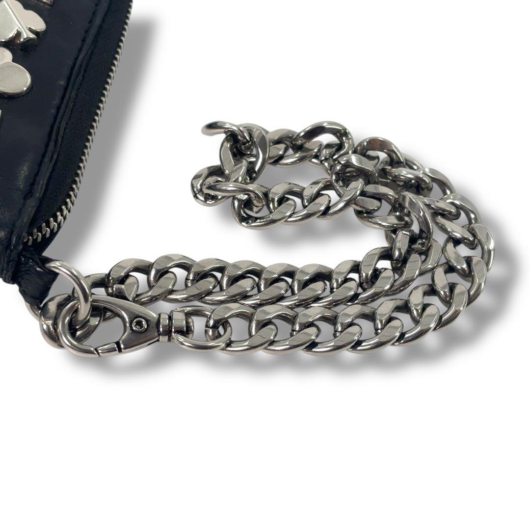 【美品】ジミーチュウ 二つ折り財布 チェーンウォレット トランプ　金具　黒