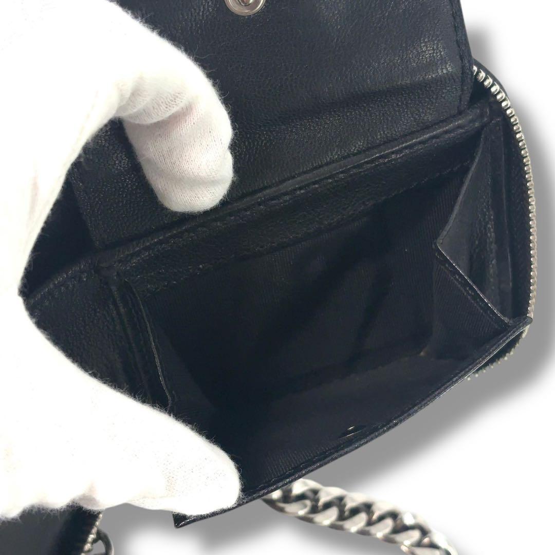 【美品】ジミーチュウ 二つ折り財布 チェーンウォレット トランプ　金具　黒