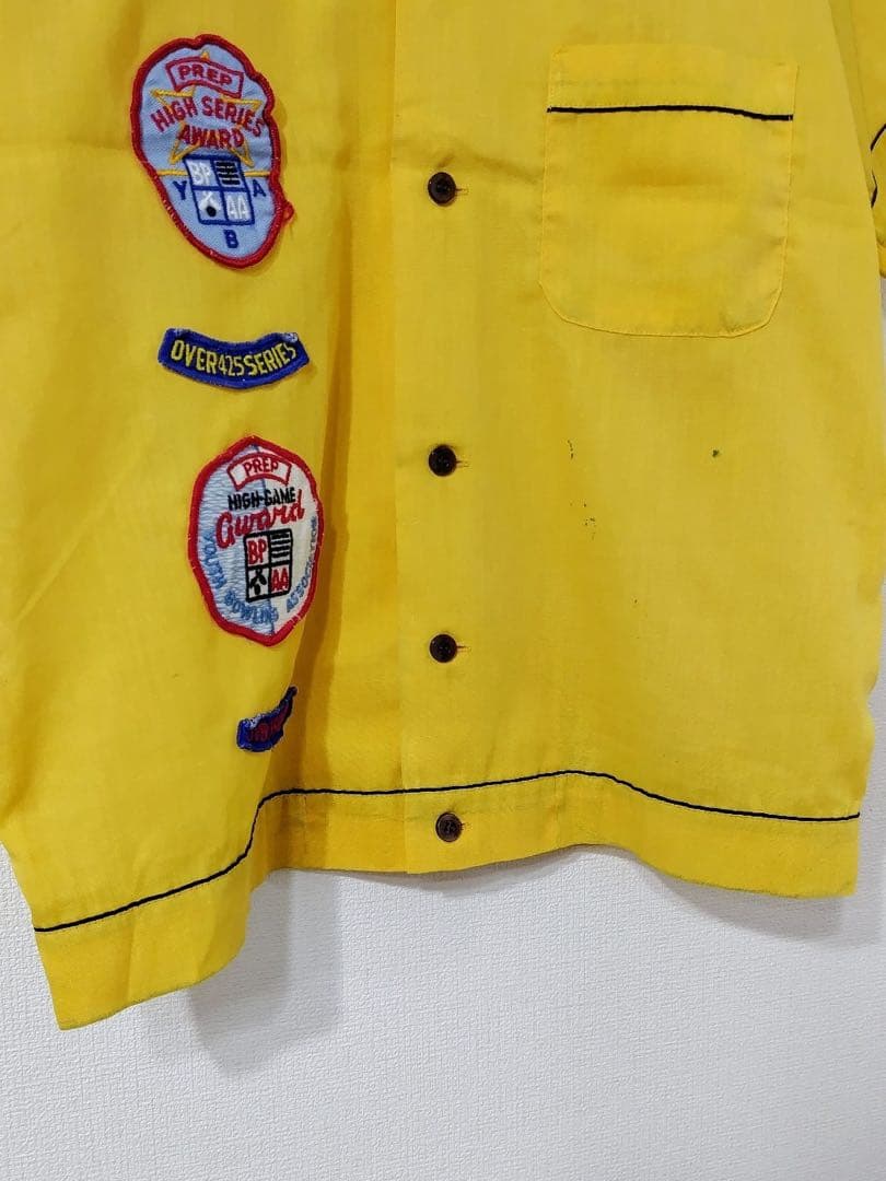 希少 50年代〜 HILTON ヒルトン 黒タグ ワッペン ボーリング シャツ