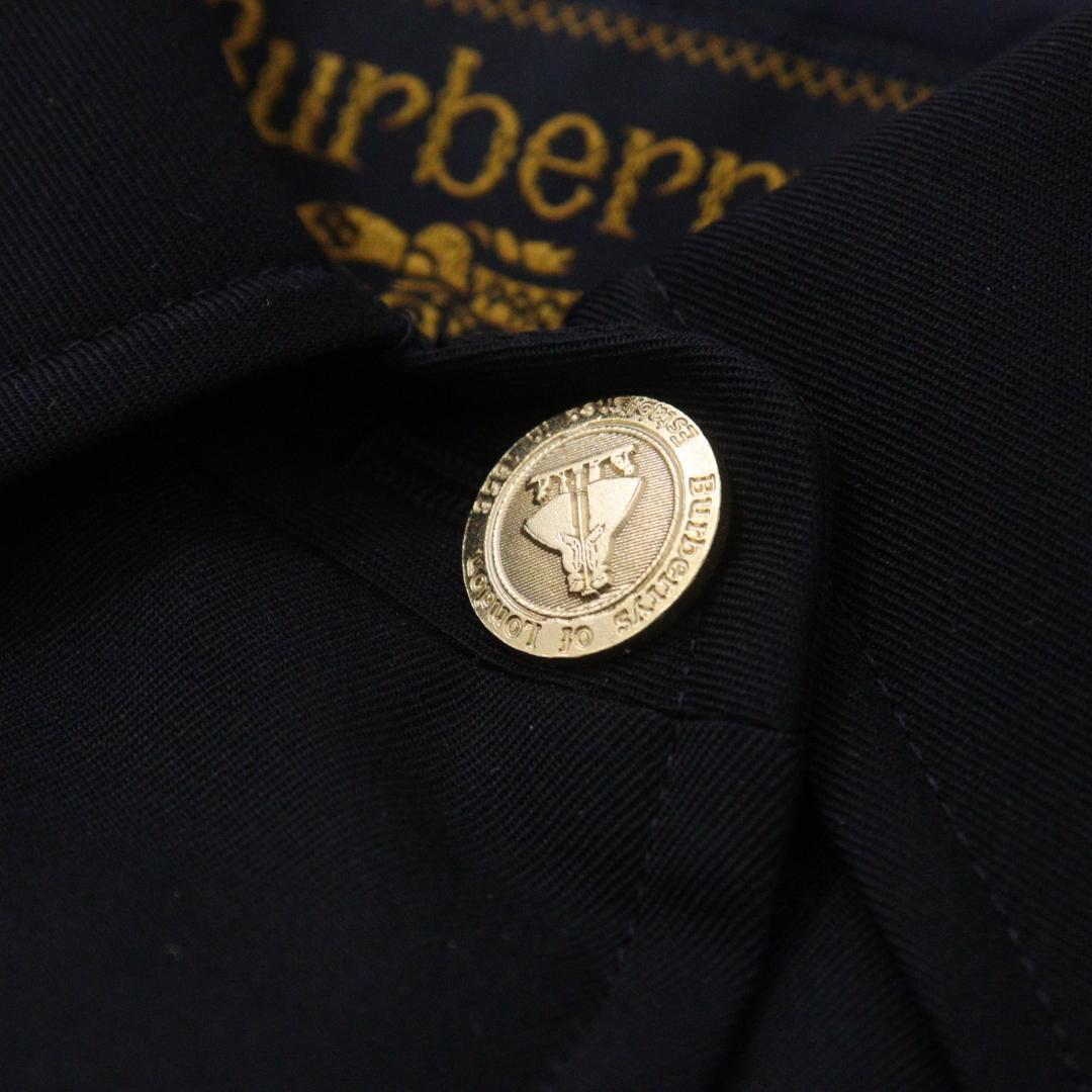 【美品/希少】Burberrys' バーバリー ロングコート 比翼 金ボタン 黒