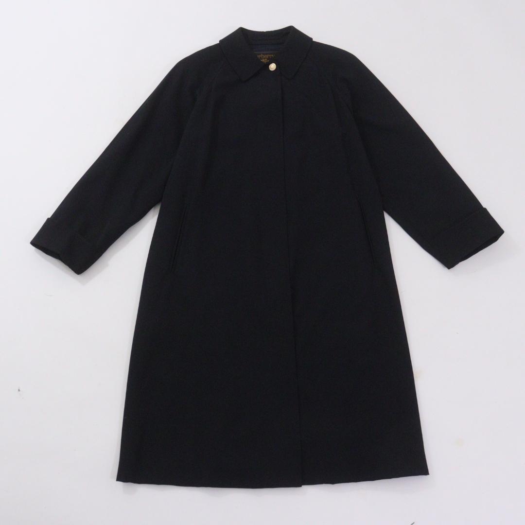 【美品/希少】Burberrys' バーバリー ロングコート 比翼 金ボタン 黒