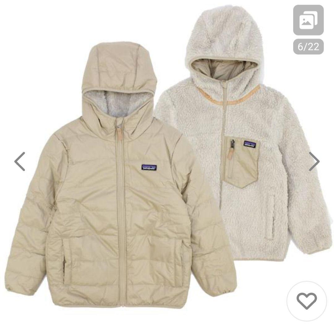 パタゴニア リバーシブル キッズ ボア ダウンジャケット XXL