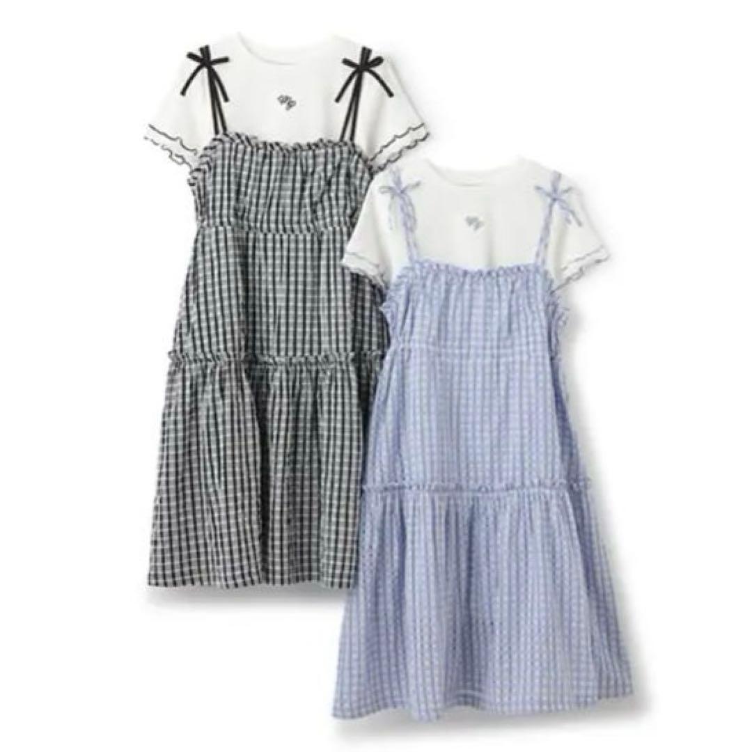 メゾピアノジュニア　キャミワンピース＆メローTシャツセット　160