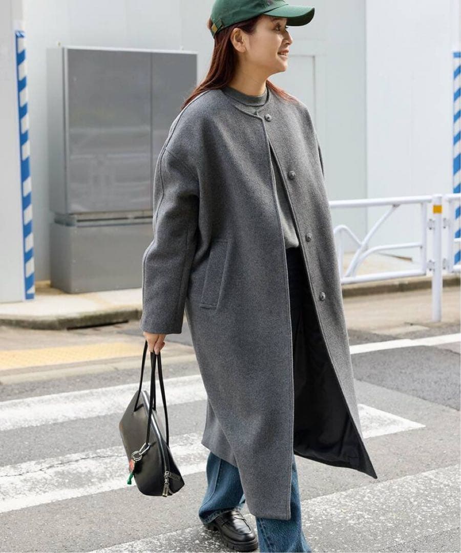 【美品】JOURNAL STANDARD スーパー140ビーバーノーカラーコート