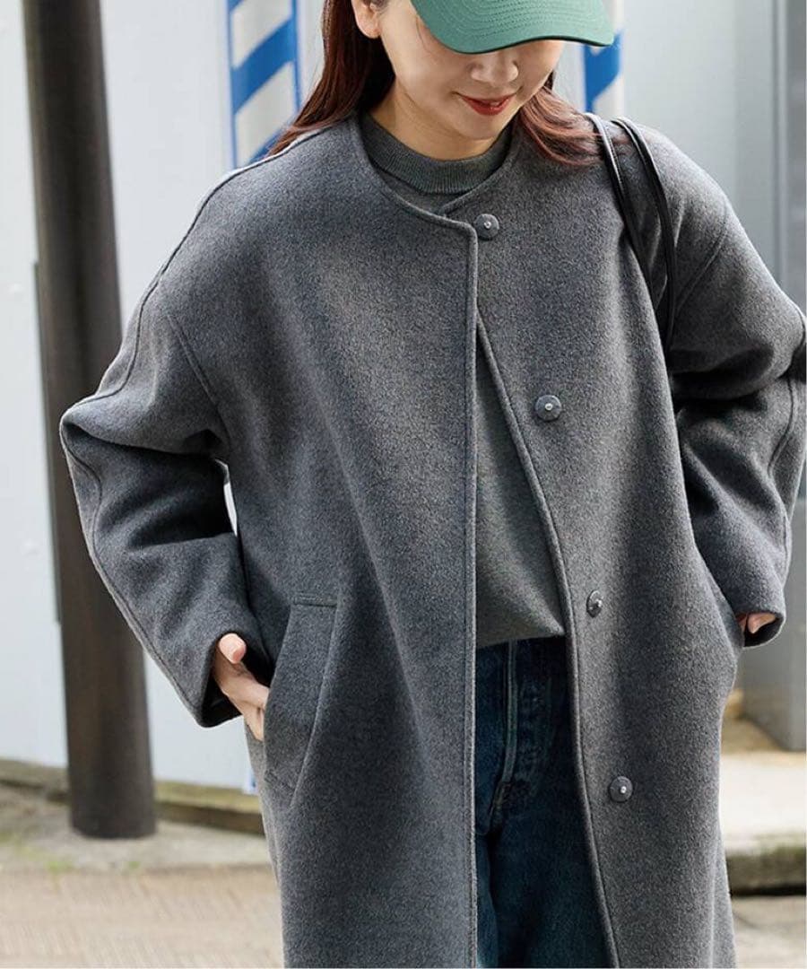 【美品】JOURNAL STANDARD スーパー140ビーバーノーカラーコート