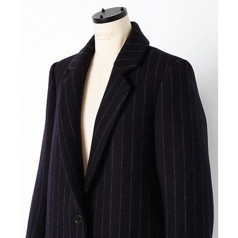 エンフォルド enfold ストライプ　チェスターコート　38