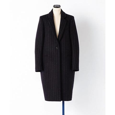 エンフォルド enfold ストライプ　チェスターコート　38