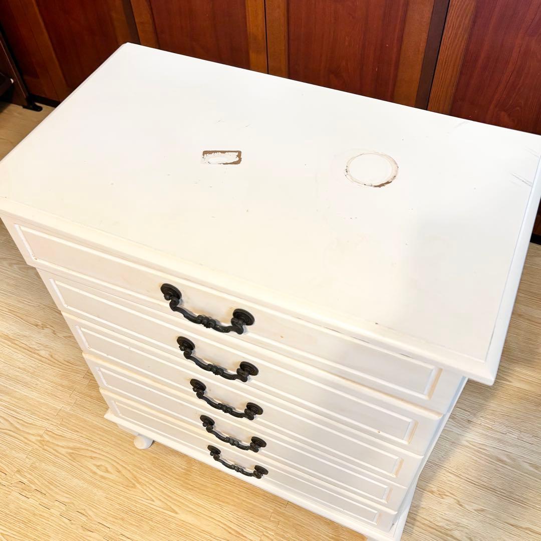 ロマンティックプリンセス 4段チェスト 姫家具 アンティーク ロココ ホワイト