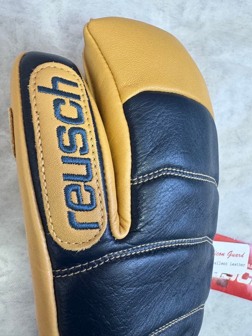 未使用・タグ付reuschミトンネイビー×マスタード サイズ8.0 ロイシュ