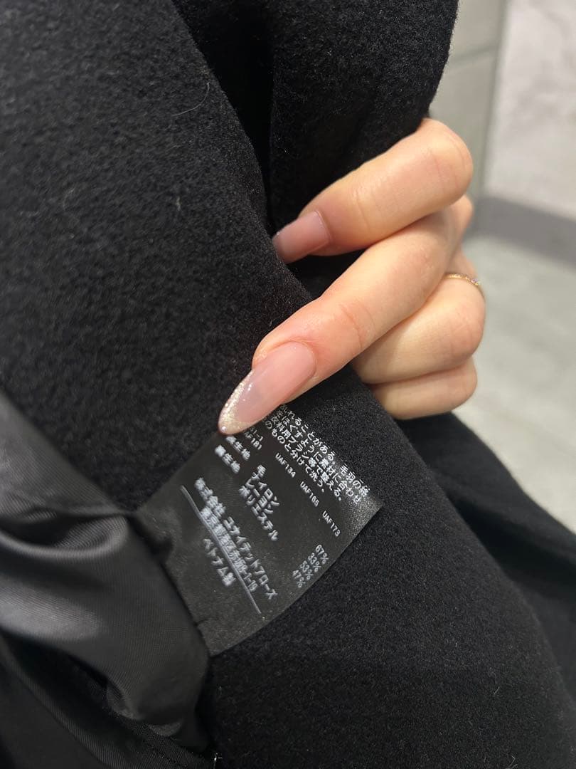 monkey time 黒 ダブルブレスト ロングコート