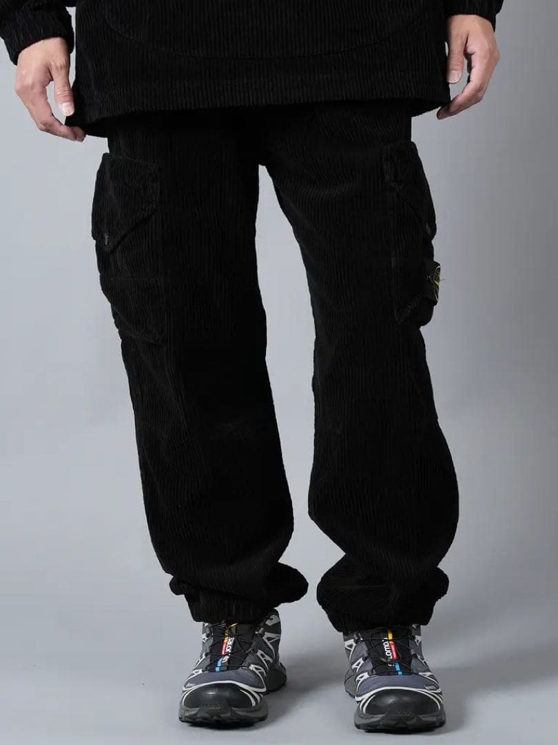 Stone  コーデュロイカーゴパンツ ブラック