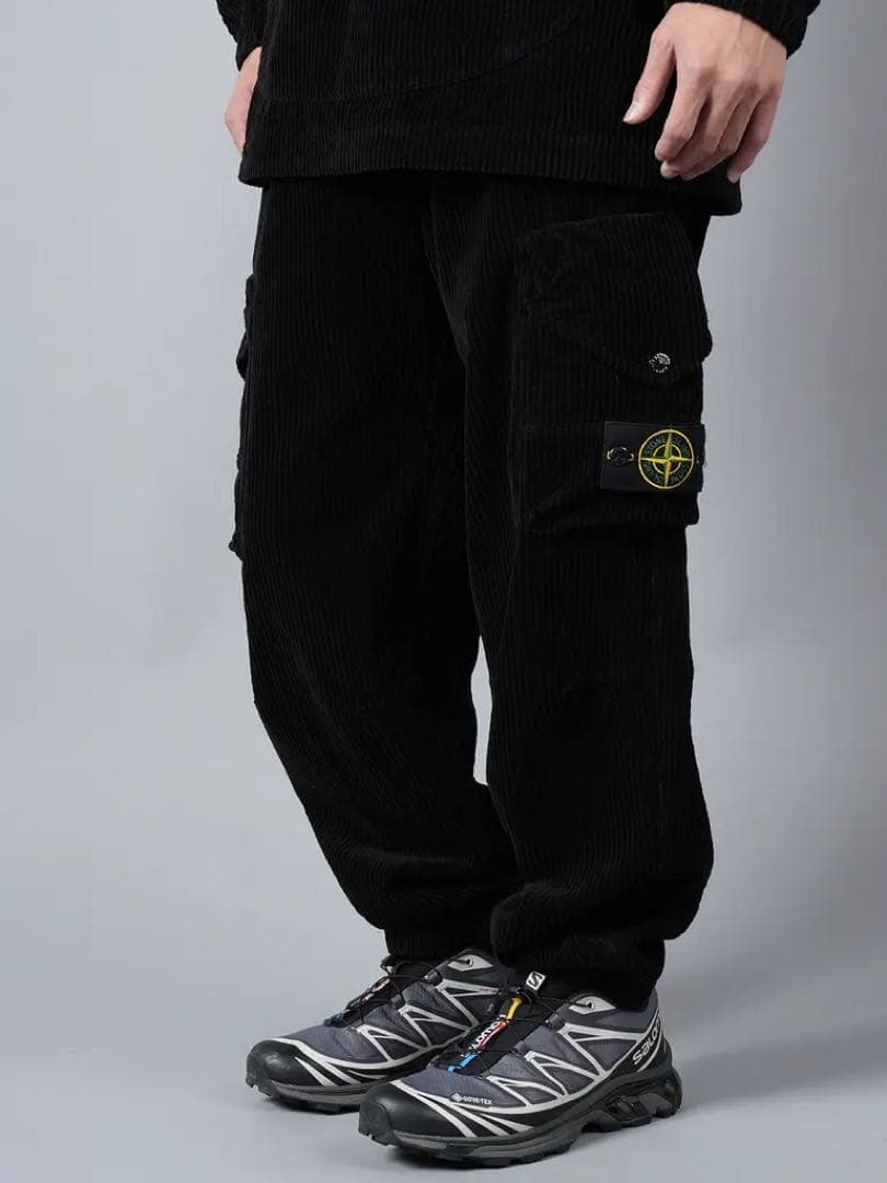 Stone  コーデュロイカーゴパンツ ブラック