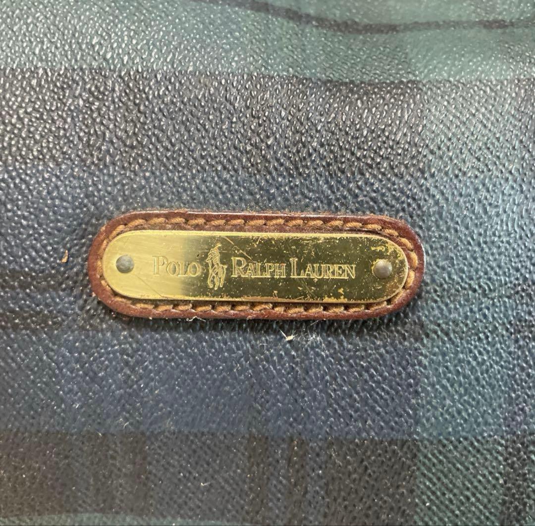 ラルフローレン　ボストンバッグ　ブラックウォッチ　2way レザーチャーム　金具