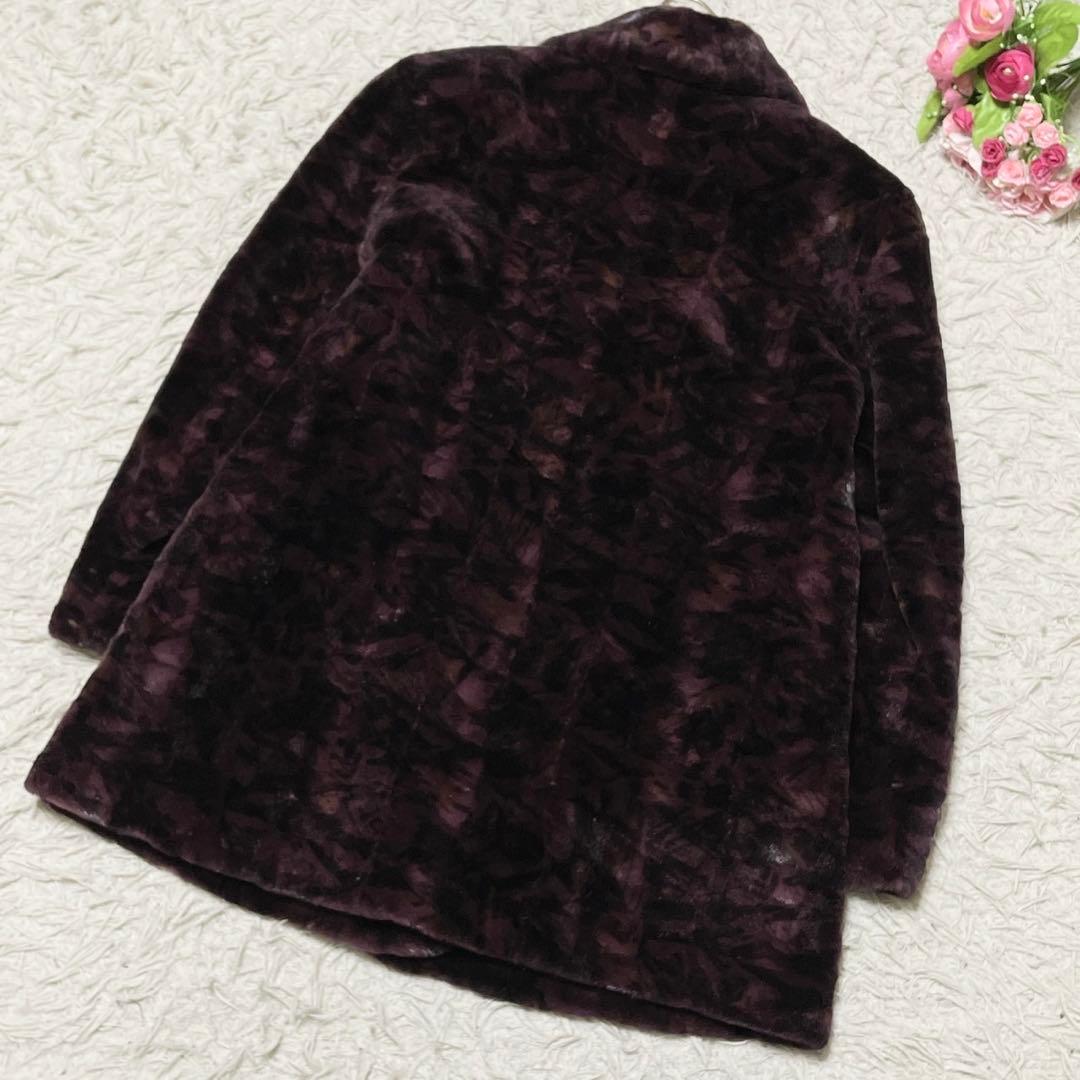 EMBA シェアードミンク 染め ダブル テーラードジャケット ワインレッド