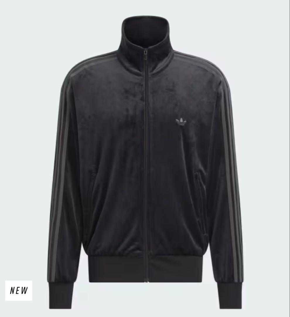 adidas トラックジャケット ダークグレー ベロア Sサイズ