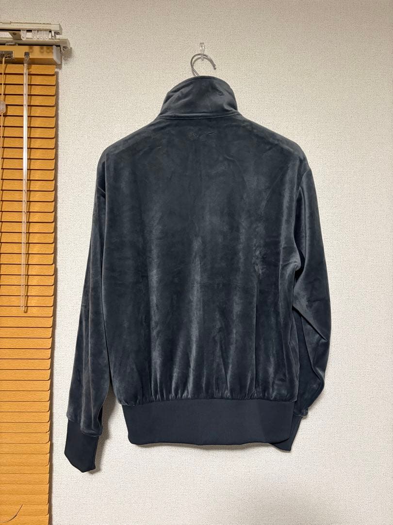 adidas トラックジャケット ダークグレー ベロア Sサイズ