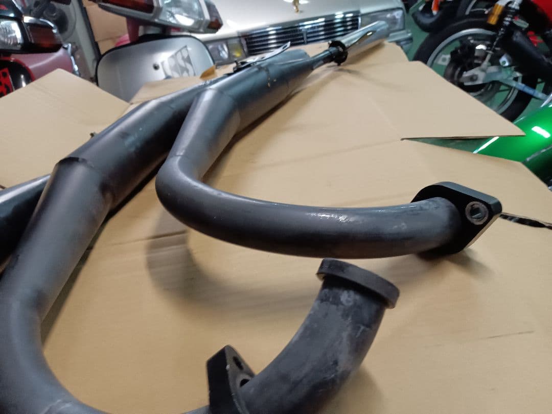 KH400　マッハ400SS 　フレンズ３本爆竹チャンバー（バラチャン）良品