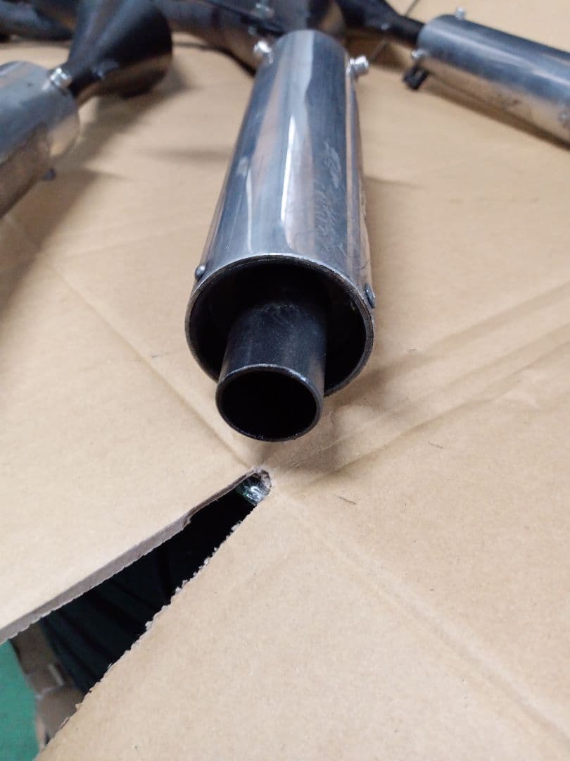 KH400　マッハ400SS 　フレンズ３本爆竹チャンバー（バラチャン）良品