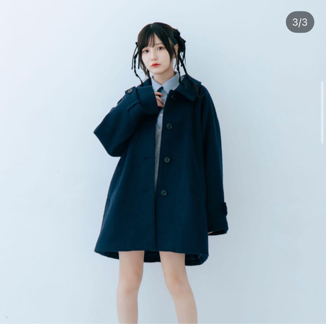 【新作】bokanii ステンカラーコート ネイビー 新品未使用 かすちゃん