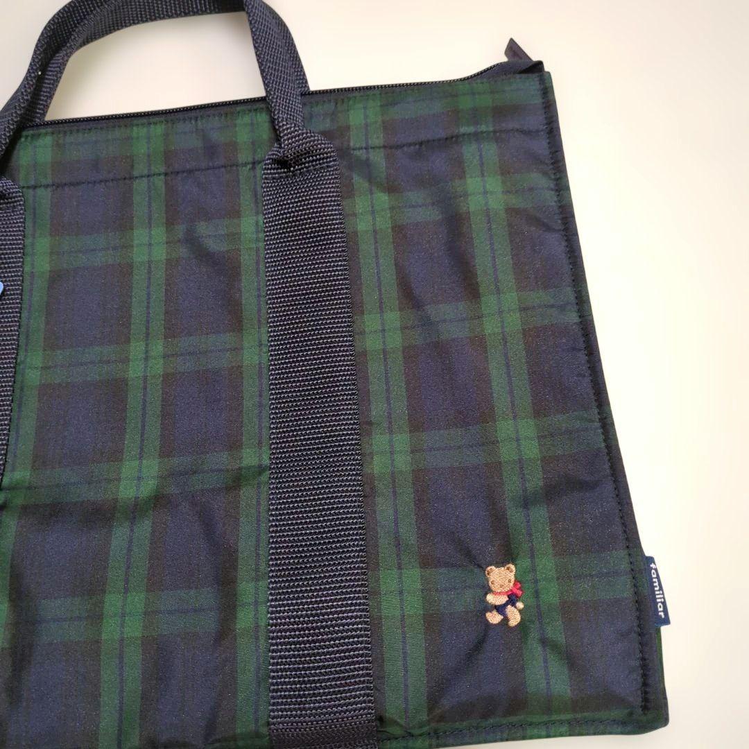 【新品未使用】familiar ファミリア　ブラックウォッチ　トートバッグ