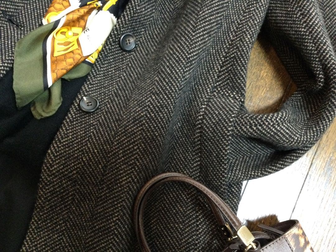 ダーマコレクション　カシミヤヘリンボーンコート