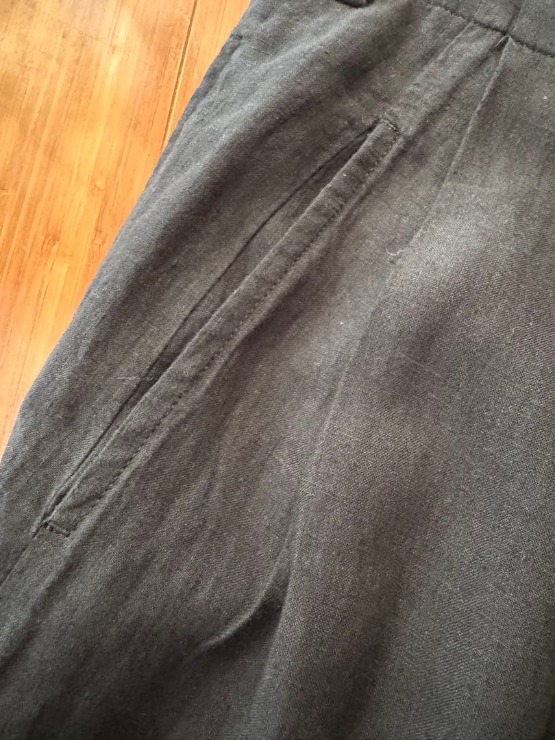 nude masahikomaruyama 黒 サルエルパンツ リネン100