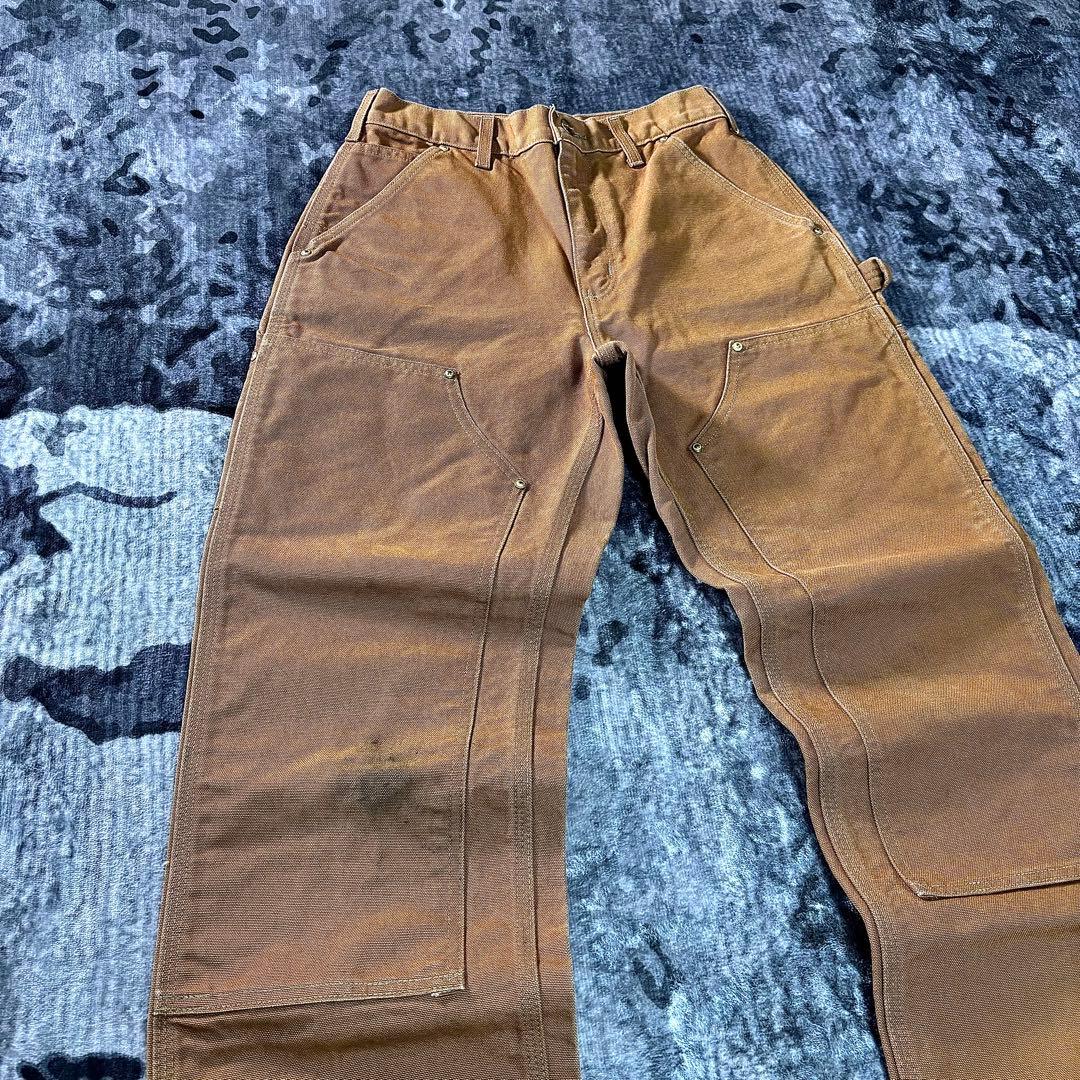 コメ欄セール！USA Carhartt ダブルニー ブラウン 29×30 B01